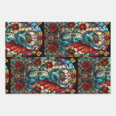 Faux Glas in lood Dragon met Roos Inpakpapier Vel (Voorkant 2)