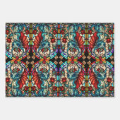 Faux Glas in lood Dragon met Roos Inpakpapier Vel (Voorkant)