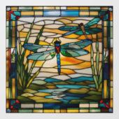 Faux Glas in lood Dragonfly Raamsticker (Vel)