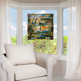 Faux Glas in lood Dragonfly Raamsticker