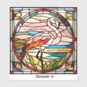  Faux Glas in lood Flamingo Sticker (Vel)