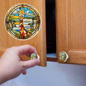 Faux Glas in lood Giraffe Keramische Knop