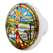Faux Glas in lood Giraffe Keramische Knop (Rechts)