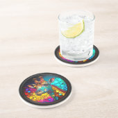 Faux Glas in lood Giraffe Zandsteen Onderzetter (Zijkant)