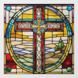 Faux Glas in lood Guitar Window Cling Raamsticker