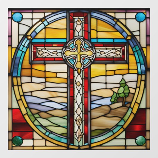 Faux Glas in lood Guitar Window Cling Raamsticker (Vel)