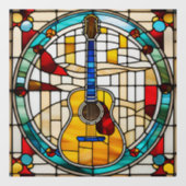 Faux Glas in lood Guitar Window Cling Raamsticker (Vel)