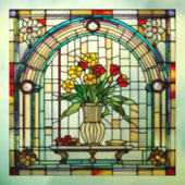 Faux Glas in lood in een vaas Raamsticker (Vel 3)