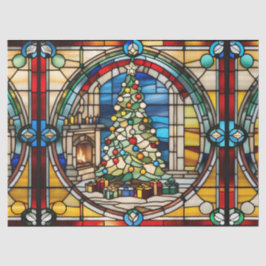 Faux Glas in lood Kerstboom voor Decoupage C Tissuepapier