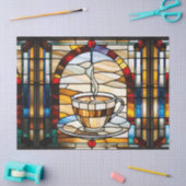 Faux Glas in lood koffiekopje en schotel voor Deco Tissuepapier (Craft)