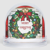 Faux Glas in lood Krans Klantwaardering Sneeuwbol (Voorkant)