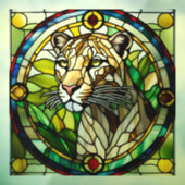 Faux Glas in lood leeuwin Raamsticker (Vel 3)