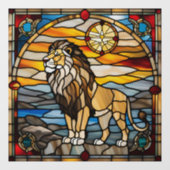 Faux Glas in lood Lion Raamsticker (Vel)
