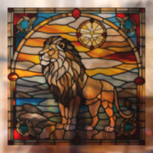 Faux Glas in lood Lion Raamsticker (Vel 2)