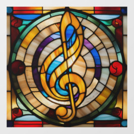 Faux Glas in lood Look Puppy Raamsticker