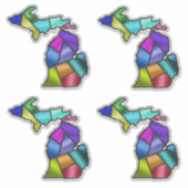 Faux Glas in lood Michigan Mooi Sticker (Voorkant)