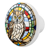 Faux Glas in lood Owl Keramische Knop (Rechts)