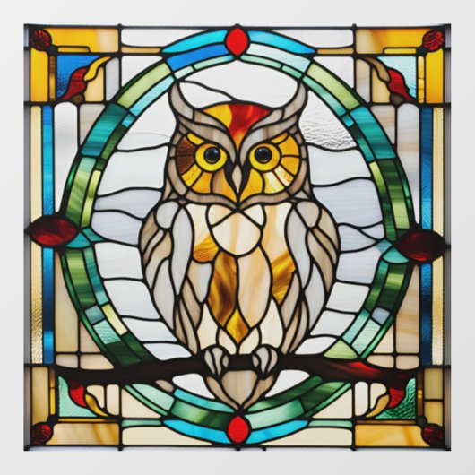 Faux Glas in lood Owl Raamsticker (Vel)