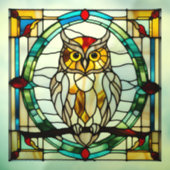 Faux Glas in lood Owl Raamsticker (Vel 3)