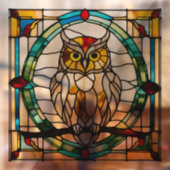 Faux Glas in lood Owl Raamsticker (Vel 2)