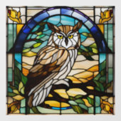 Faux Glas in lood Owl Raamsticker (Vel)