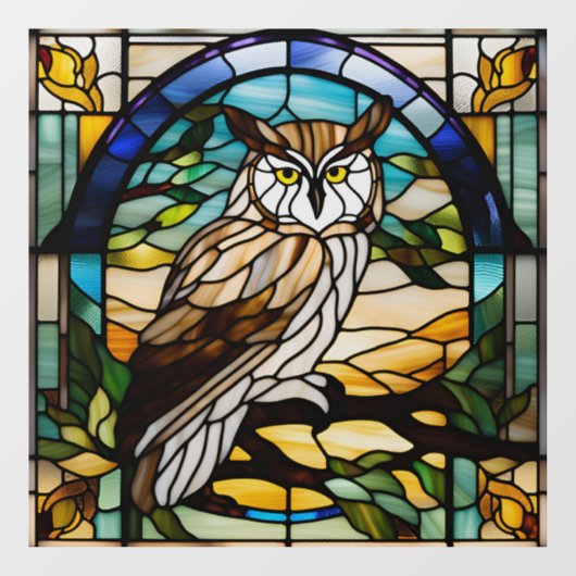 Faux Glas in lood Owl Raamsticker (Vel)