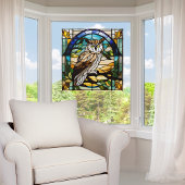 Faux Glas in lood Owl Raamsticker