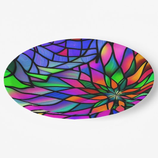 Faux Glas in lood Papieren Bordje (Gekanteld)