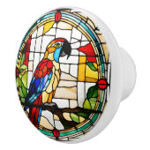 Faux Glas in lood Parrot Keramische Knop (Rechts)