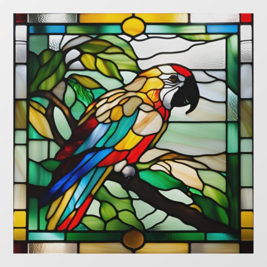 Faux Glas in lood Parrot Raamsticker (Vel)