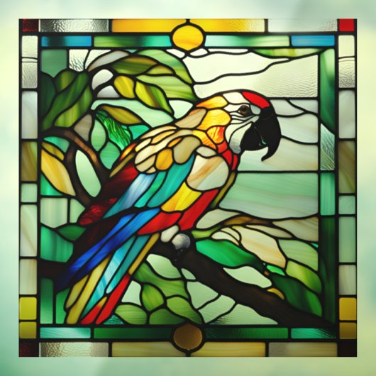 Faux Glas in lood Parrot Raamsticker (Vel 3)