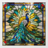 Faux Glas in lood Peacock l Raamsticker (Vel)