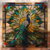 Faux Glas in lood Peacock l Raamsticker (Vel 2)