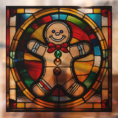 Faux glas-in-lood peperkoek man groot raamsticker (Vel 2)