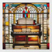 Faux Glas in lood rechtopstaande piano Raamsticker (Vel)