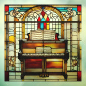 Faux Glas in lood rechtopstaande piano Raamsticker (Vel 3)