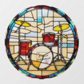 Faux glas-in-lood ronde  drumkit raamsticker (Vel)