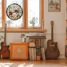 Faux glas-in-lood ronde  drumkit