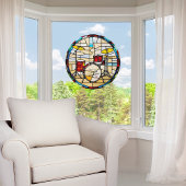 Faux glas-in-lood ronde  drumkit raamsticker