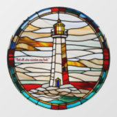 Faux glas-in-lood ronde  vuurtoren raamsticker (Vel)