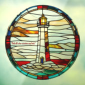 Faux glas-in-lood ronde  vuurtoren raamsticker (Vel 3)