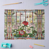 Faux Glas in lood Roos Tuin voor Decoupage Craf Tissuepapier (Craft)