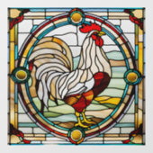 Faux Glas in lood Rooster Raamsticker