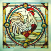 Faux Glas in lood Rooster Raamsticker (Vel 3)
