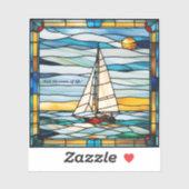 Faux Glas in lood Sailboat Sticker (Vel)