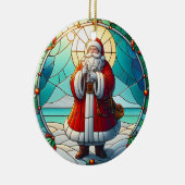 Faux Glas in lood Santa Christmas Ornament 1 (Rechts)