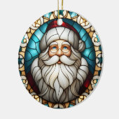 Faux Glas in lood Santa Christmas Ornament 4 (Links)