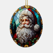 Faux Glas in lood Santa Christmas Ornament 5 (Rechts)