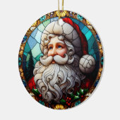 Faux Glas in lood Santa Christmas Ornament 5 (Links)