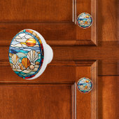 Faux Glas in lood Sea Shells Keramische Knop